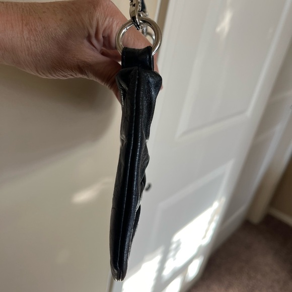 Hobo International Black Glazed Leather Casual Crossbody Handbag Clutch … - Picture 13 of 16